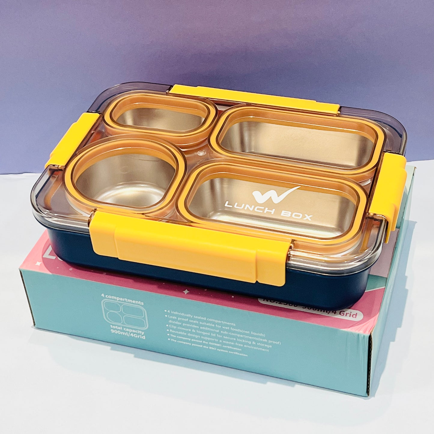 Buffet Meal - 4 Compartments 100% Spill Proof Lunchbox (900ml | For Adults/Teenagers)