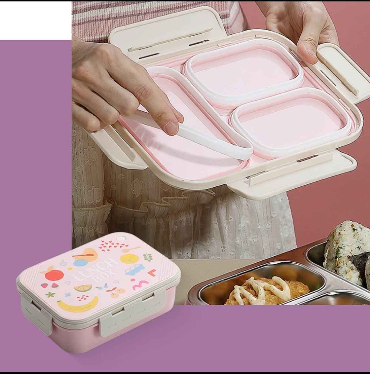 Lunchbox - 3 Compartments | Spill Free | Opaque