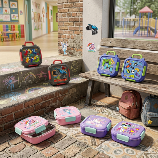 The Croco - 3 Grid Spill Free Mini Lunchbox