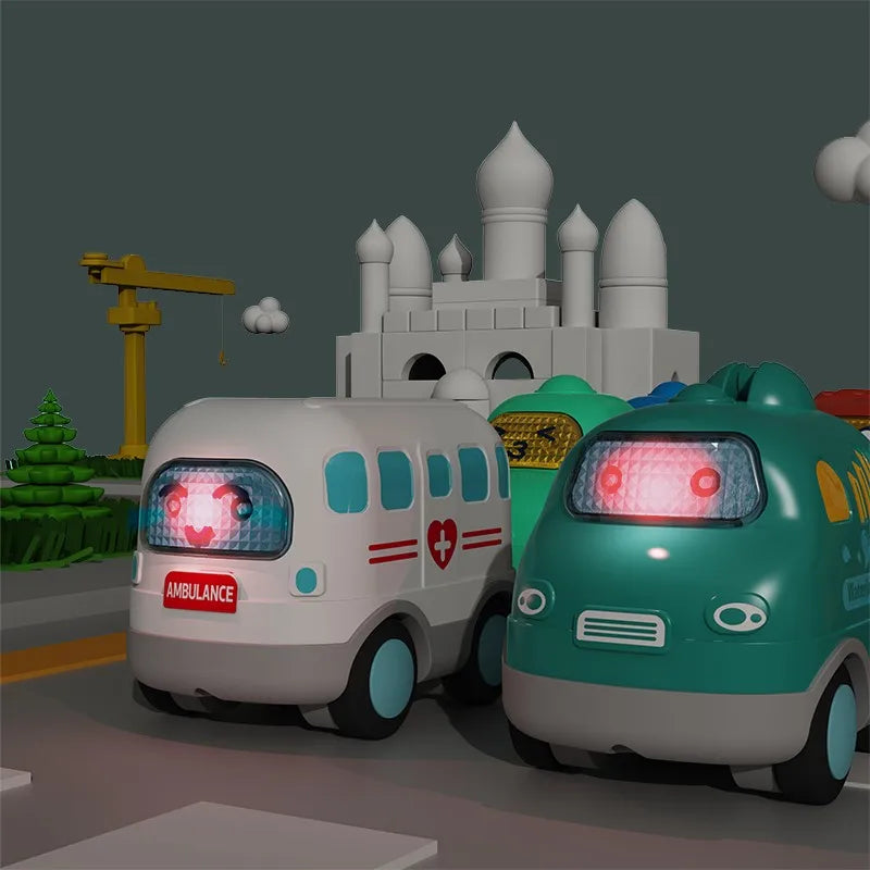 Cartoon Vehicle - Big Mat with Sliding Car Set with Music, Light