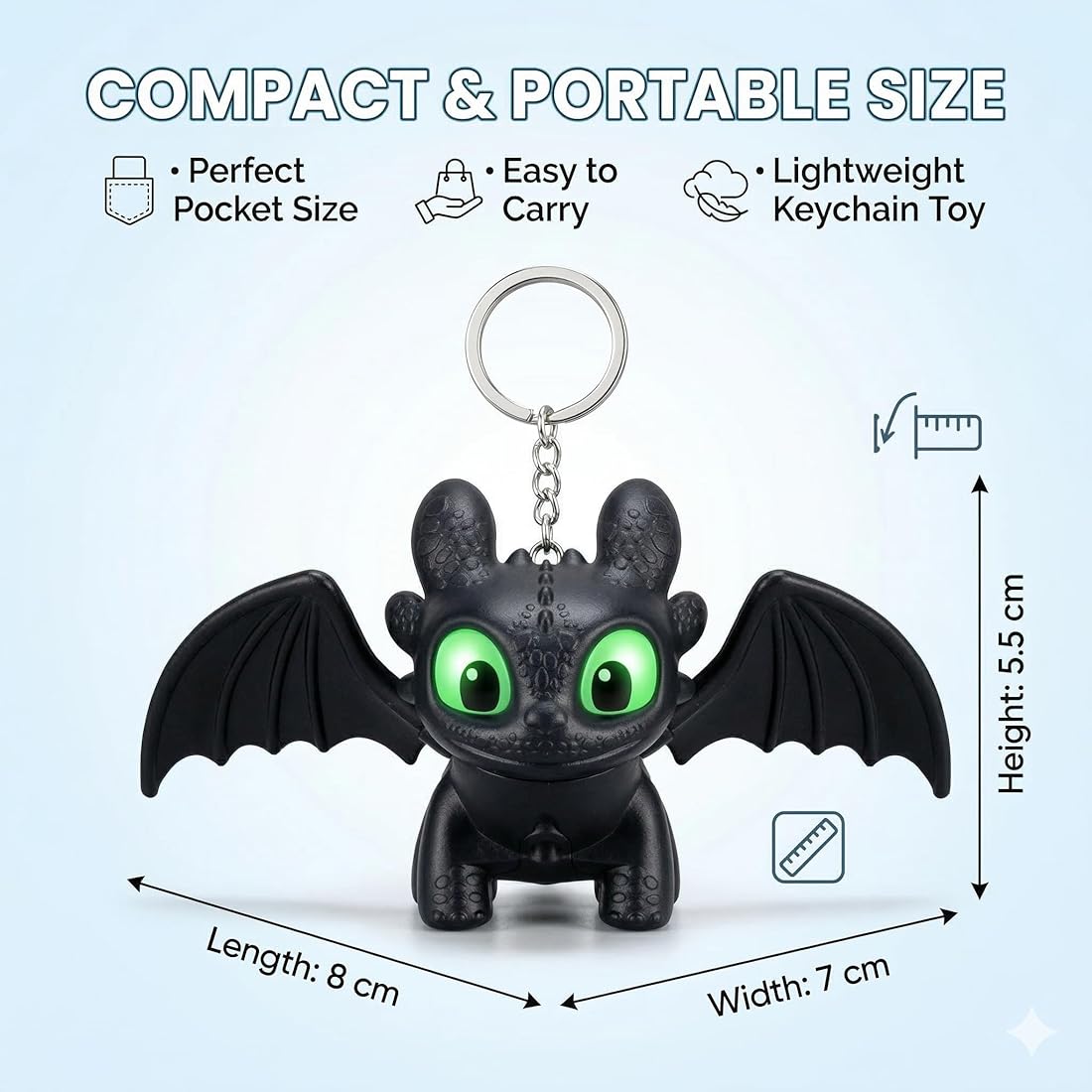 Mini Glowing Dragon - Trendy Keychain