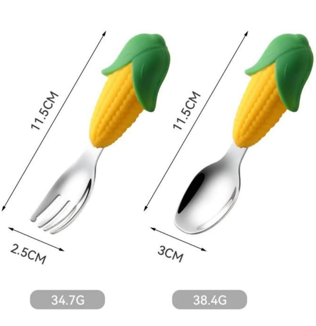 Corn - Silicone Spoon-Fork Set