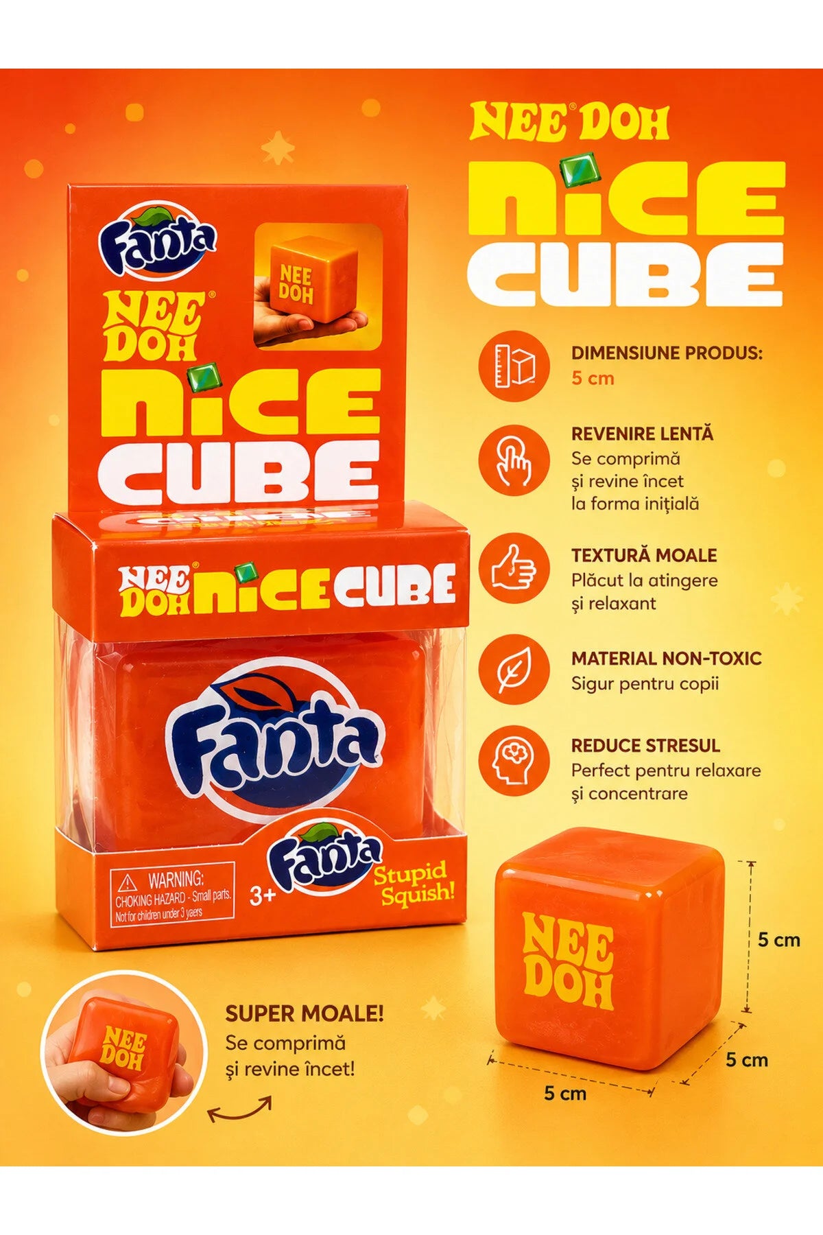 Nee Doh Nice Cube Fanta - 1pc
