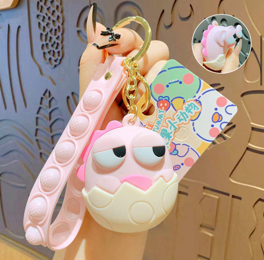 3D Cute Animal Keychain with Squishy Eyes