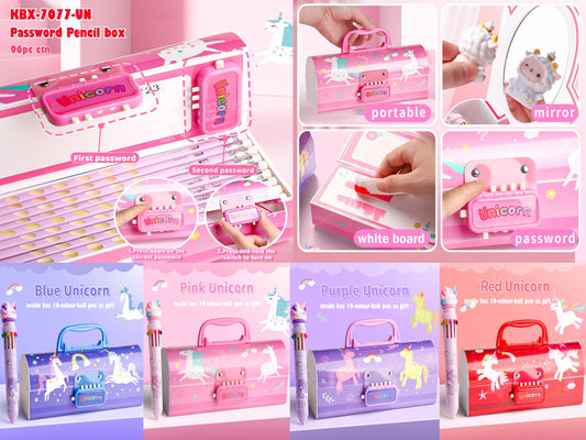 Kawaii Secret Box - Cute Unicorn Pencil Box with Dual Locks !!