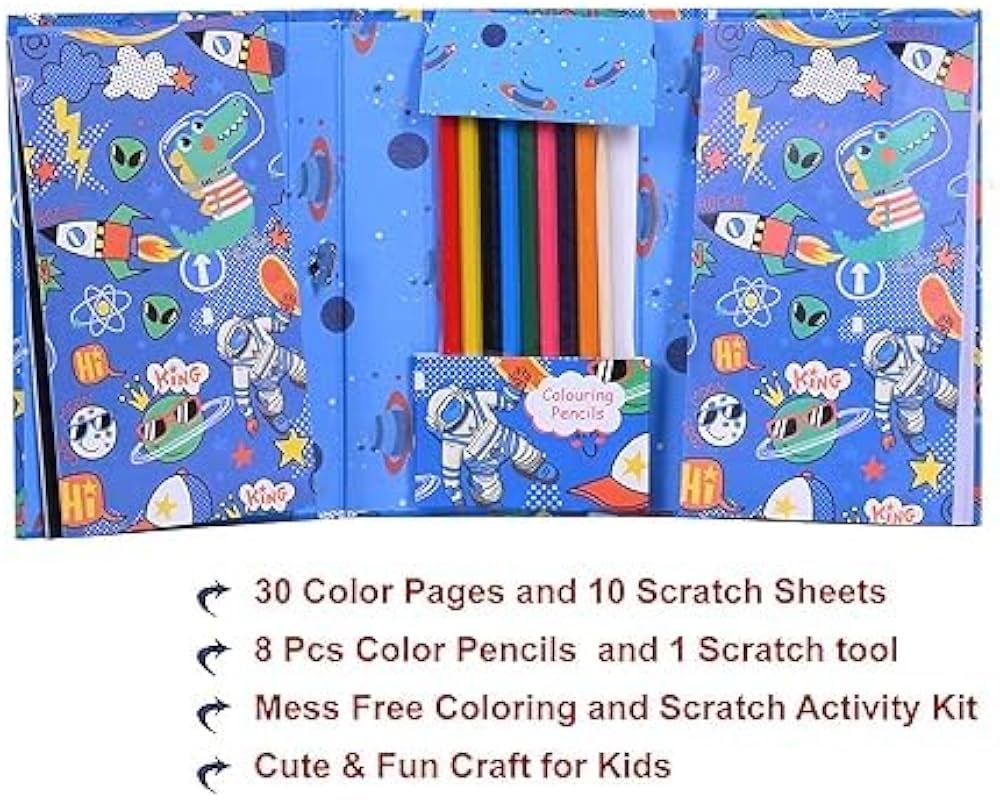 Coloring and Scratch Book Set