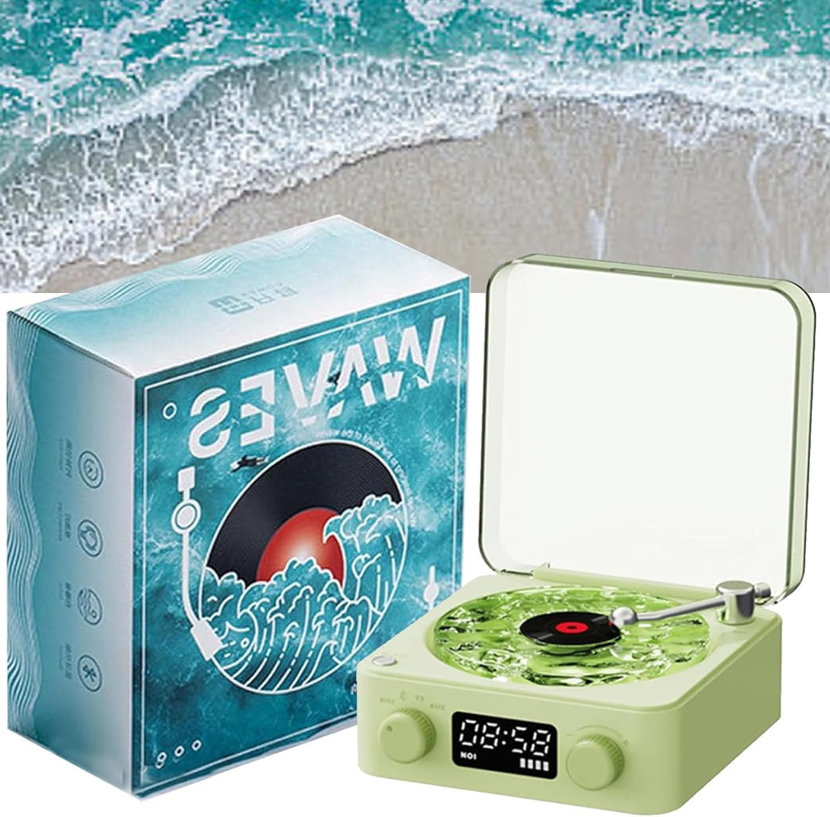 The Waves - Vinyl Player Bluetooth Speaker