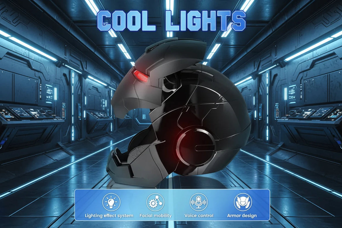 Ironman Black Edition - 1:1 Wearable Helmet with Voice/Remote/Touch Controls