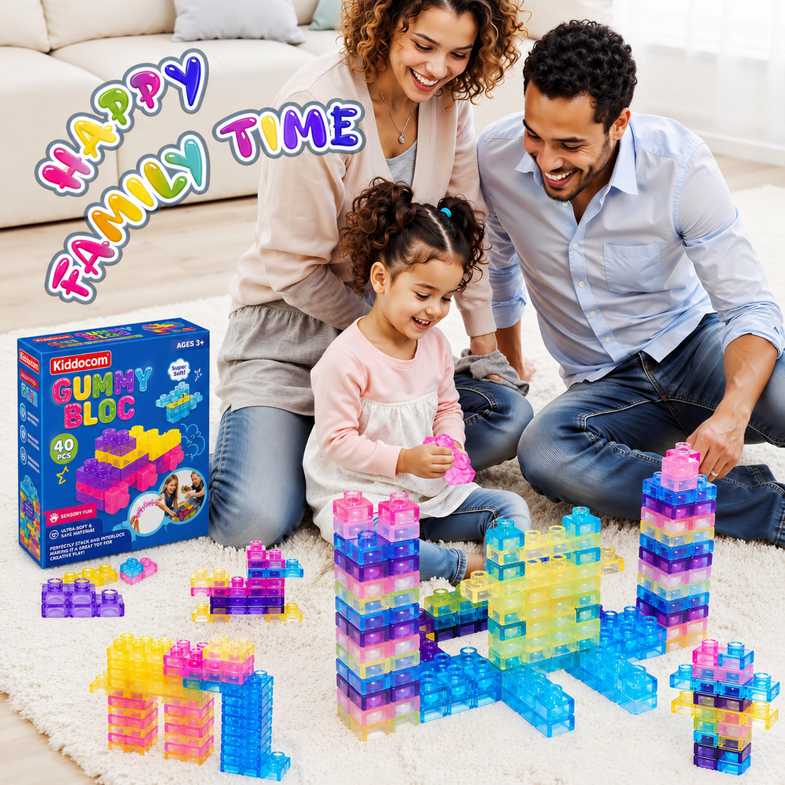Gummy Blocks - 40pcs | Montessori, Sensory, Squishy and Stretchable | PreBooking (approx 10th June)