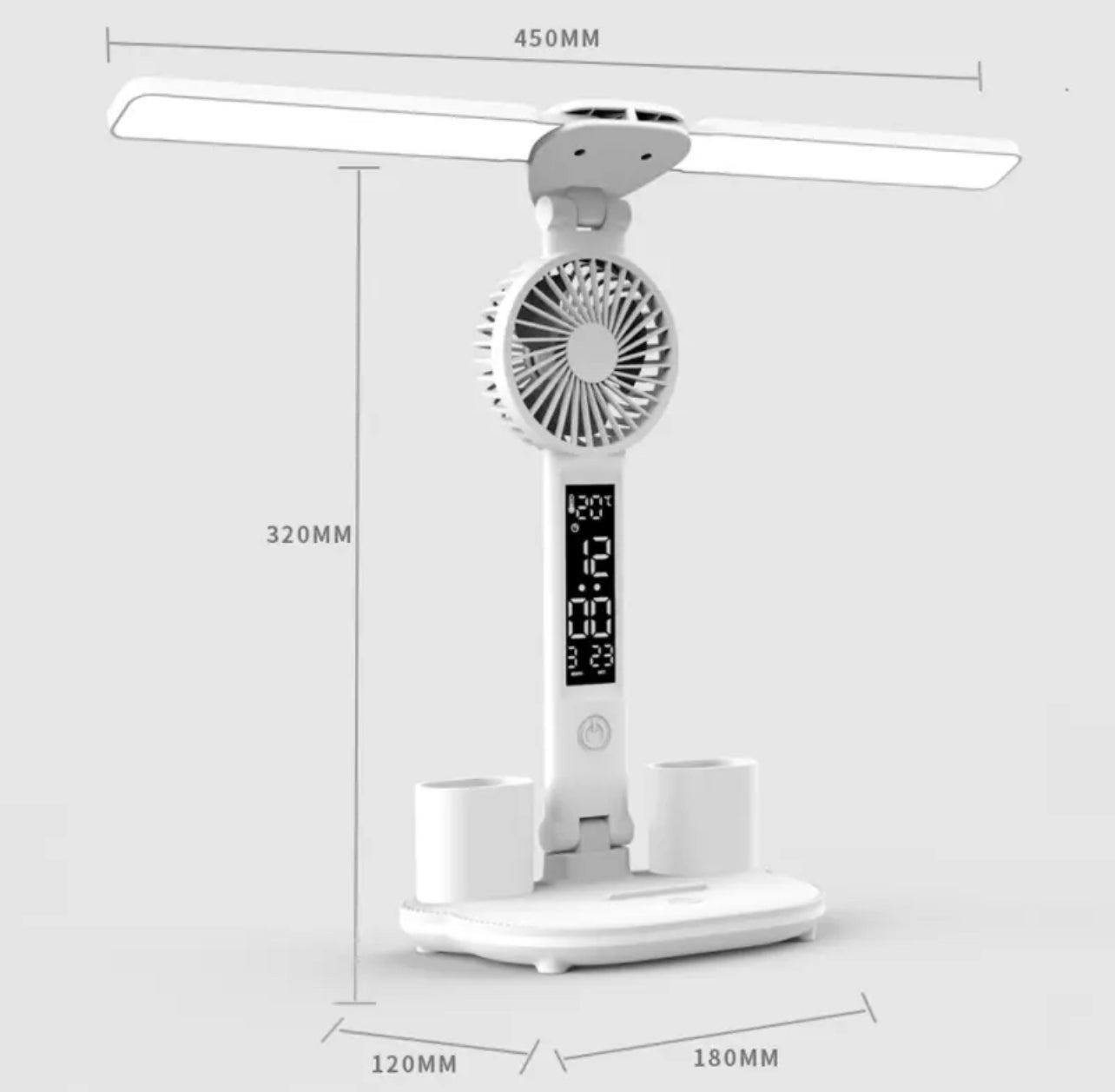 Stylist Desk Lamp - Fan + Clock