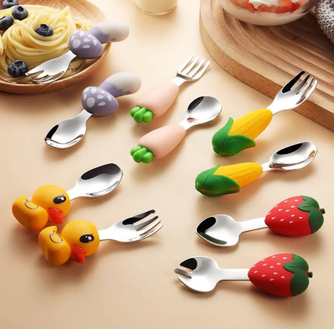 Corn - Silicone Spoon-Fork Set