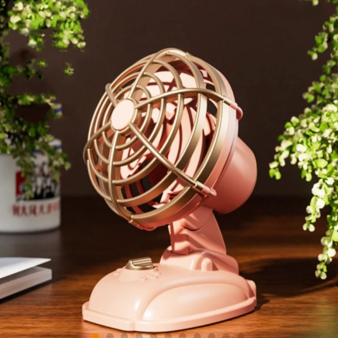 Retro Small Table Fan - Rechargeable