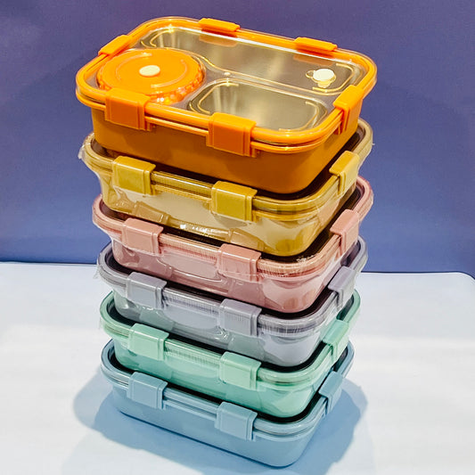 Pastel Lunchbox with 3 Compartments : For Kids and Teenagers