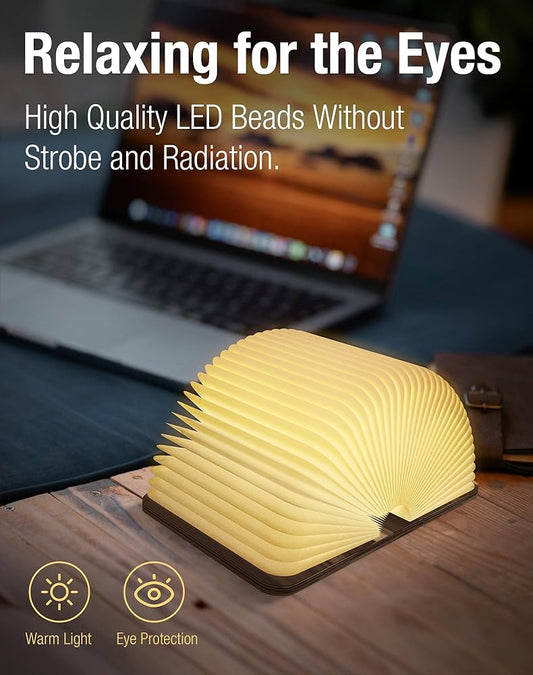 Wooden Book Lamp - 3 Modes