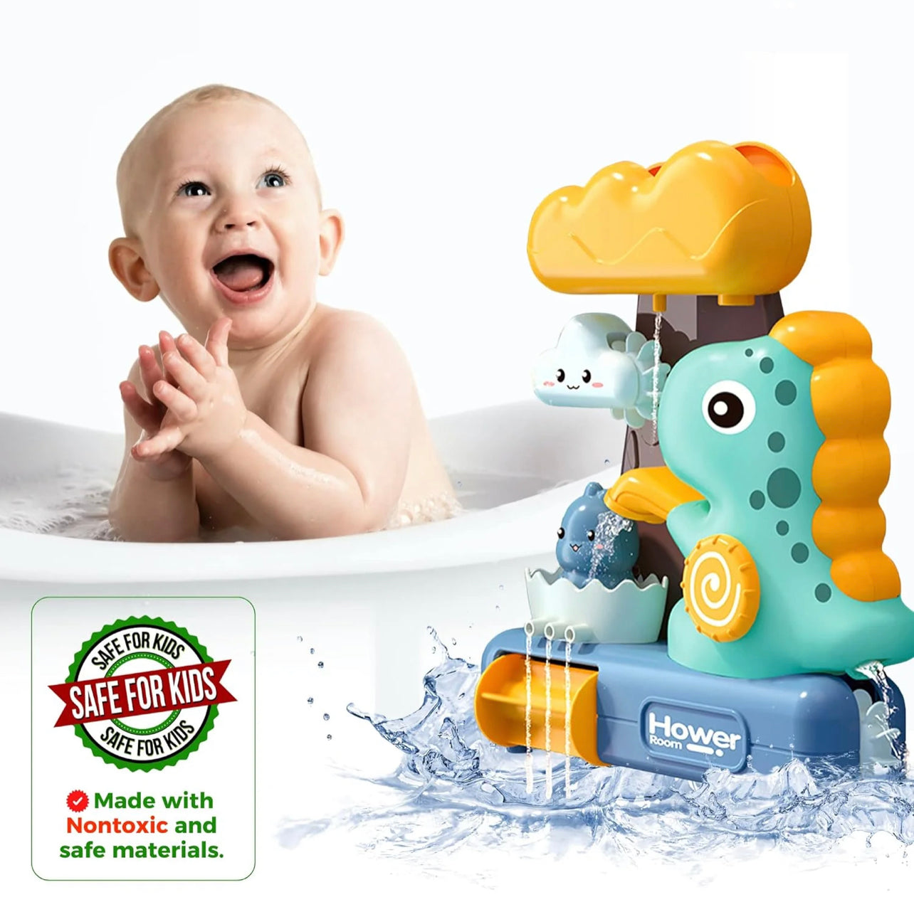 DinoSplash : Interactive Dinosaur Water Bath Shower Toy for Kids