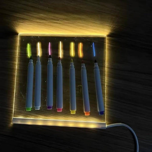 3D Acrylic LED Note Board with Pen & Light (30x20cm)