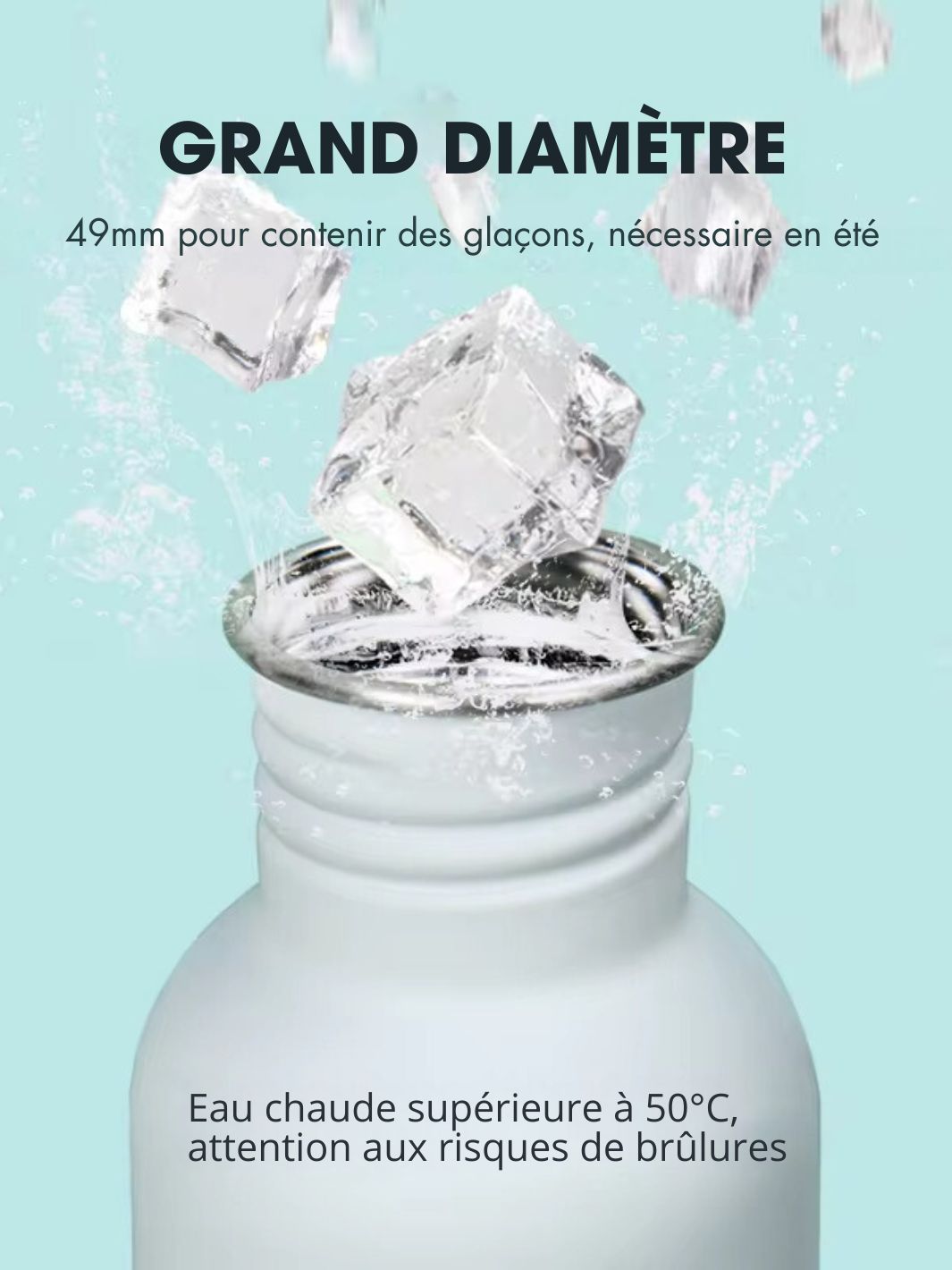 PHOSPHORESCENT STAINLESS STEEL WATER BOTTLE