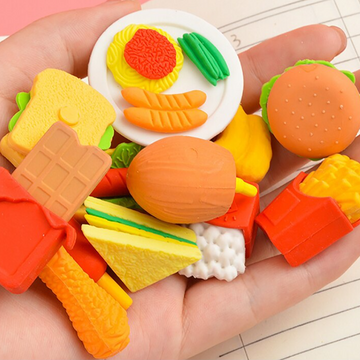 Fast Food Erasers - 4pcs