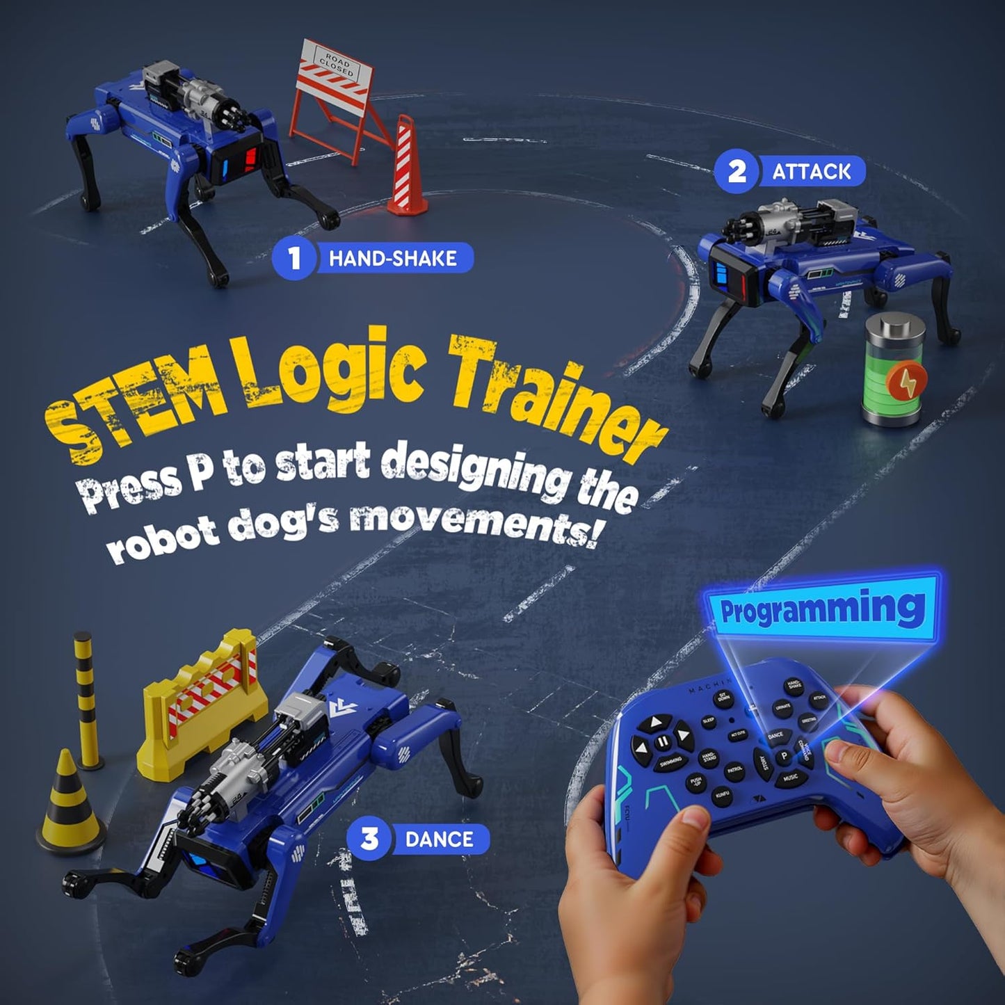 Smart Police Robot Dog - Interactive Pet | Voice & Handheld Remote, 30+ Lifelike Actions, Programmable Play, 25m Range