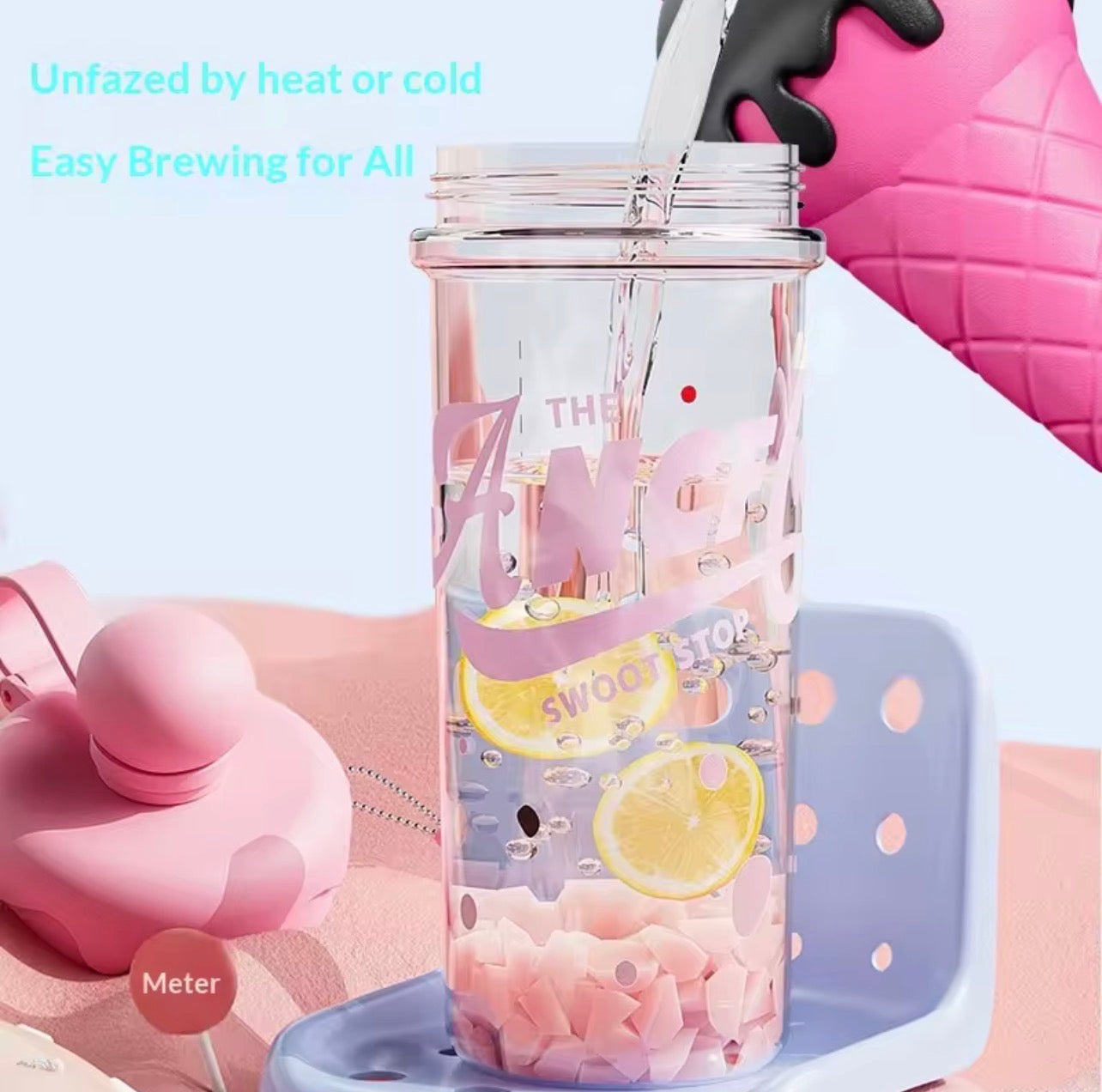 Ice Cream Straw Cup with Sling n Stainer | 880ml