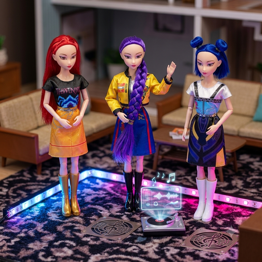 K-Pop - Demon Hunters Music + Lights Dolls | 3pcs