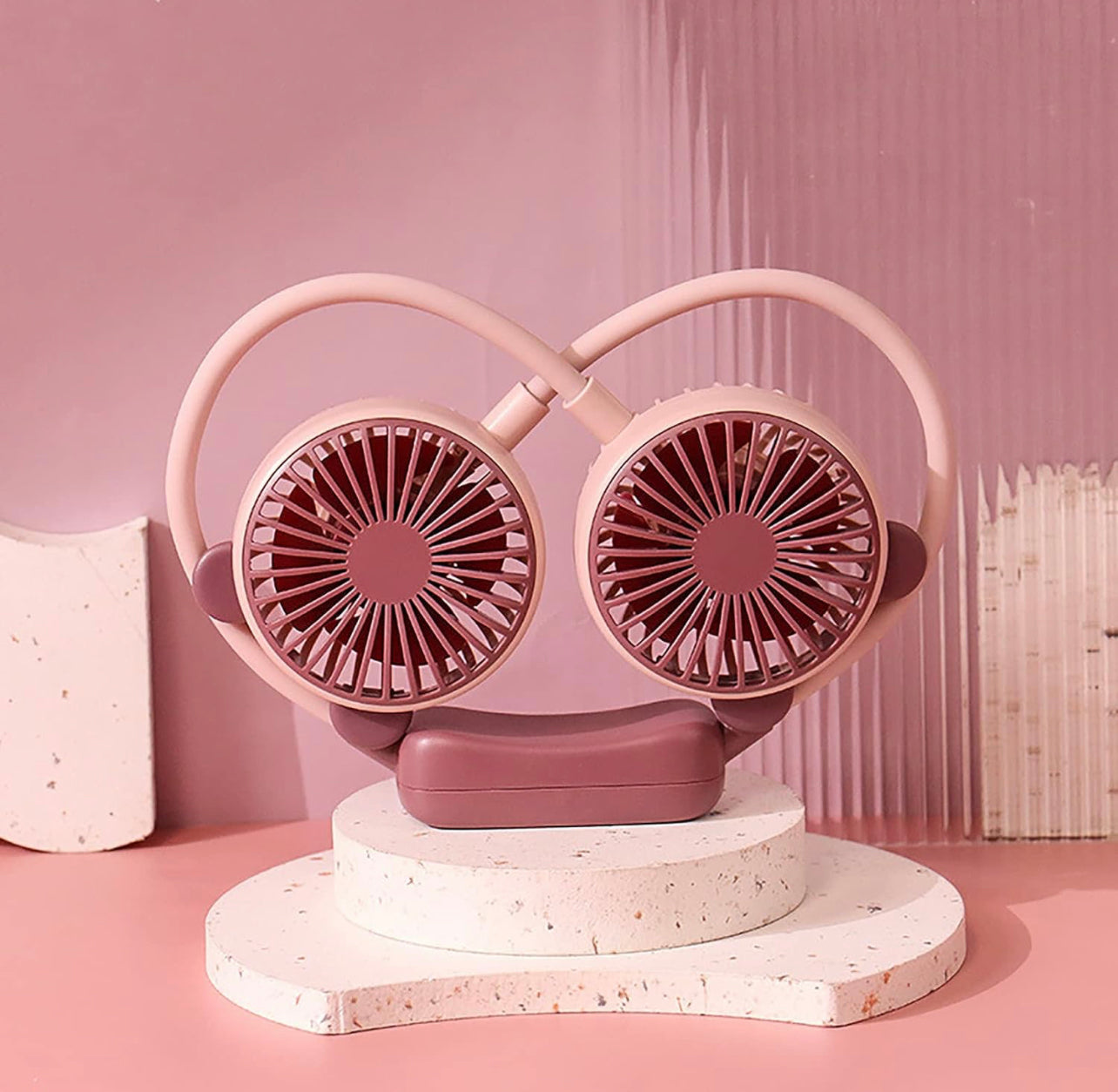 Stay Cool on the Go with Our 360 Degree Rotatable Hand-Free Neck Fan