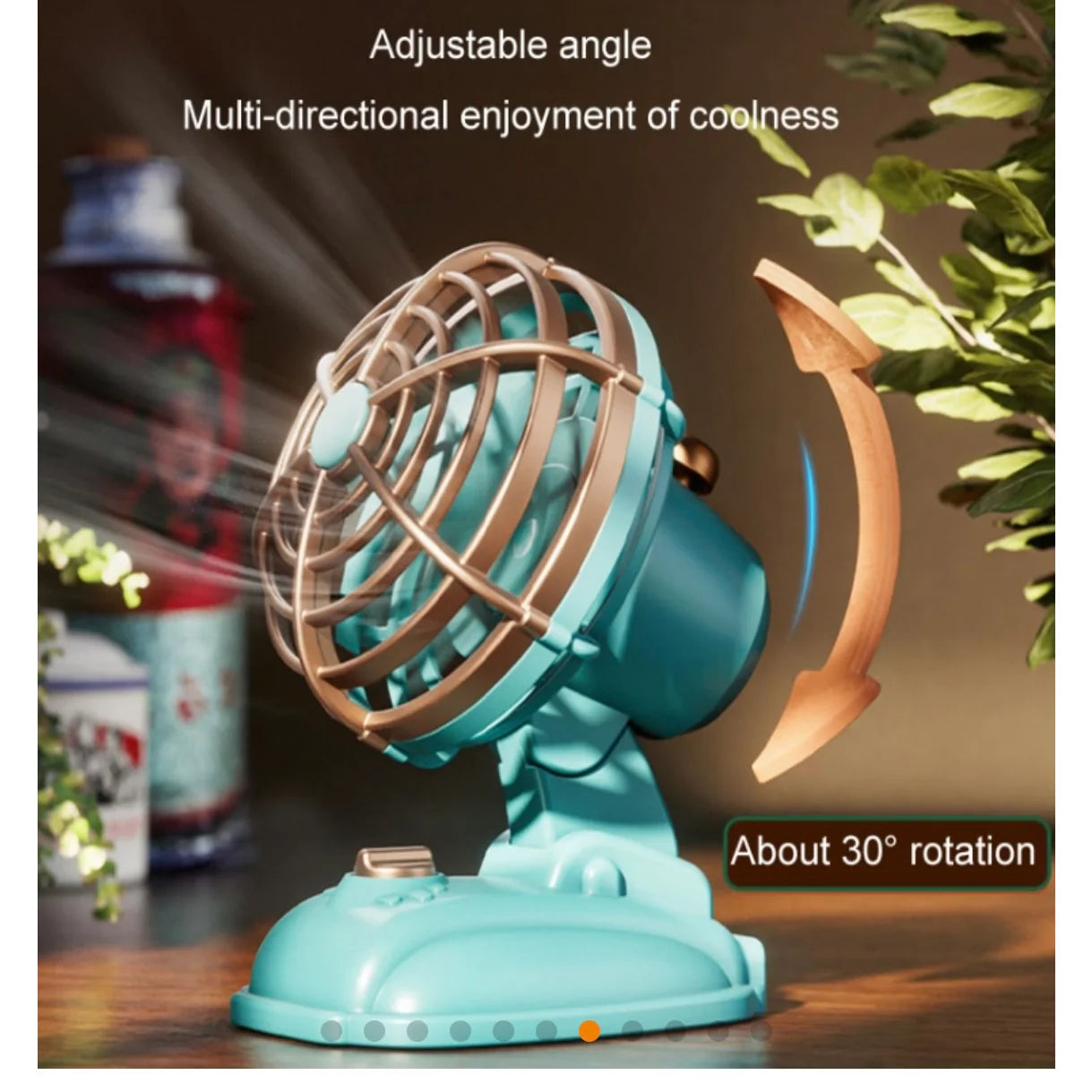 Retro Small Table Fan - Rechargeable