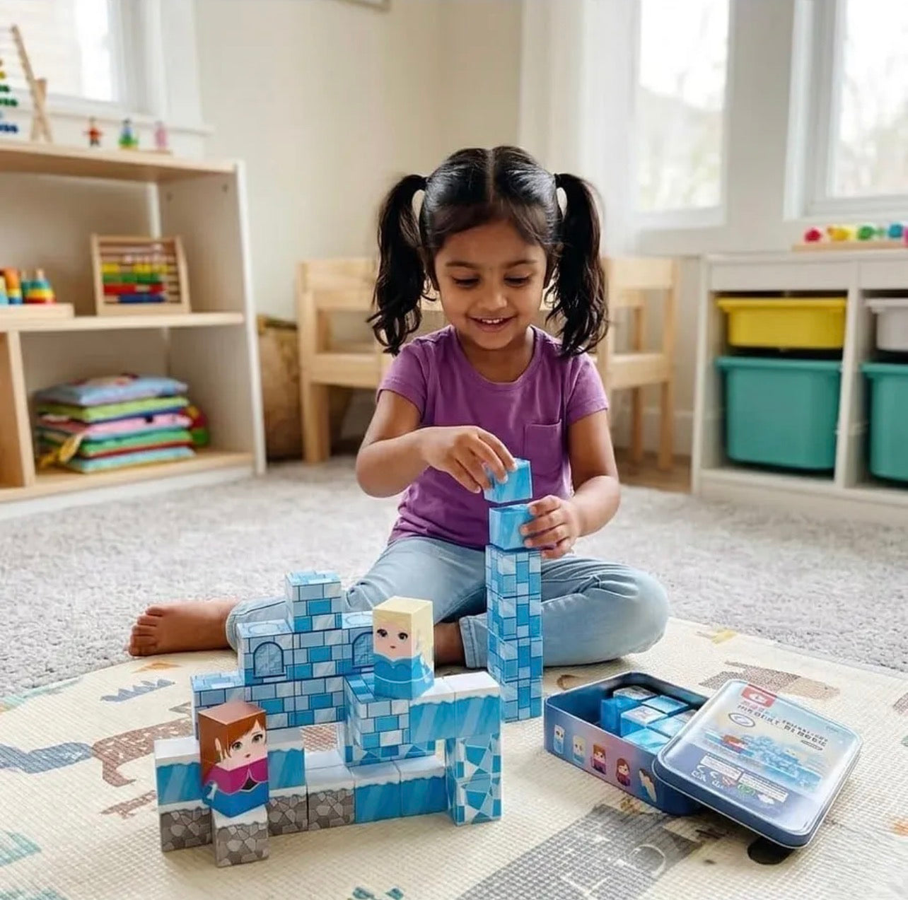 Frozen - 38pcs Compact Magnetic Tiles Travel Set (STEM)