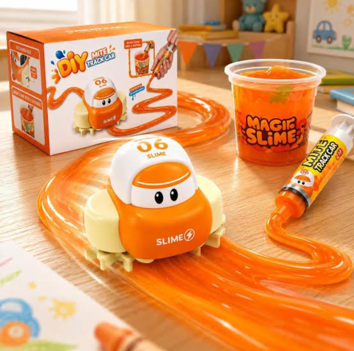 DIY Mite Track Car - Magic Slime