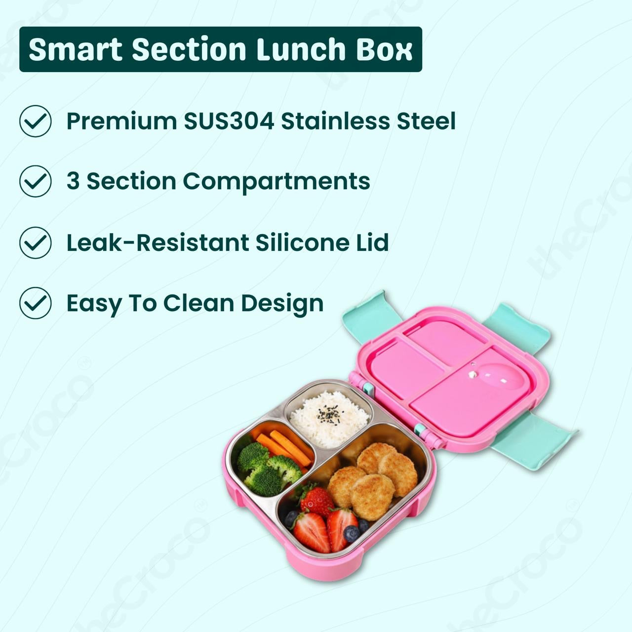 The Croco - 3 Grid Spill Free Mini Lunchbox
