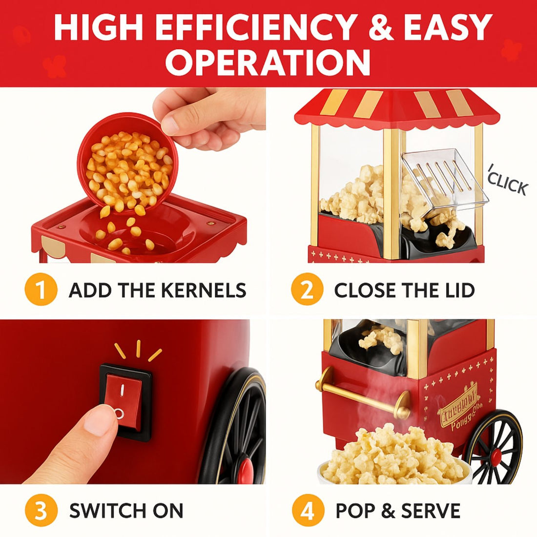 Popcorn Maker - Electric Machine 1200W