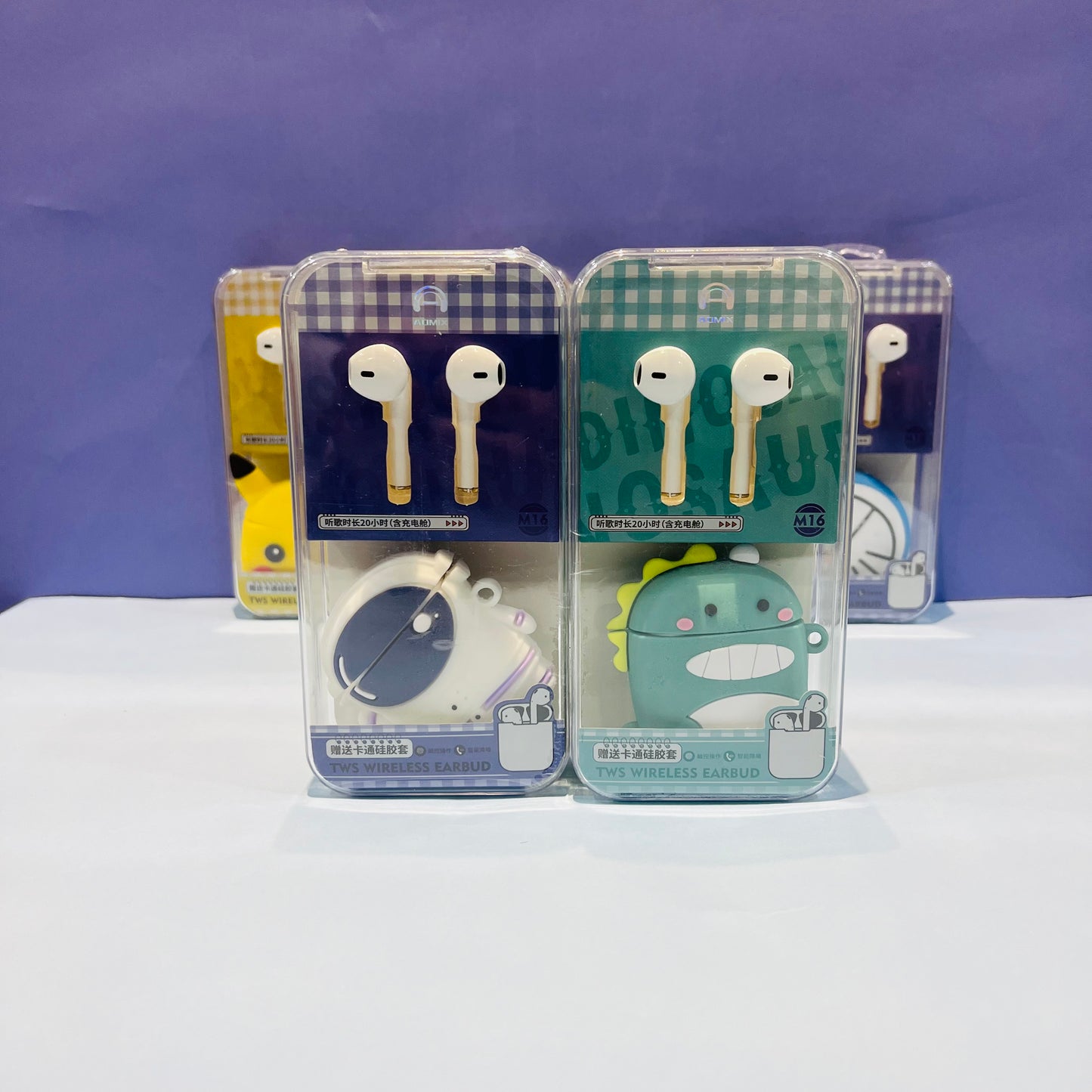 Earbud - Bluetooth Earphones with Case and Cartoon Cover