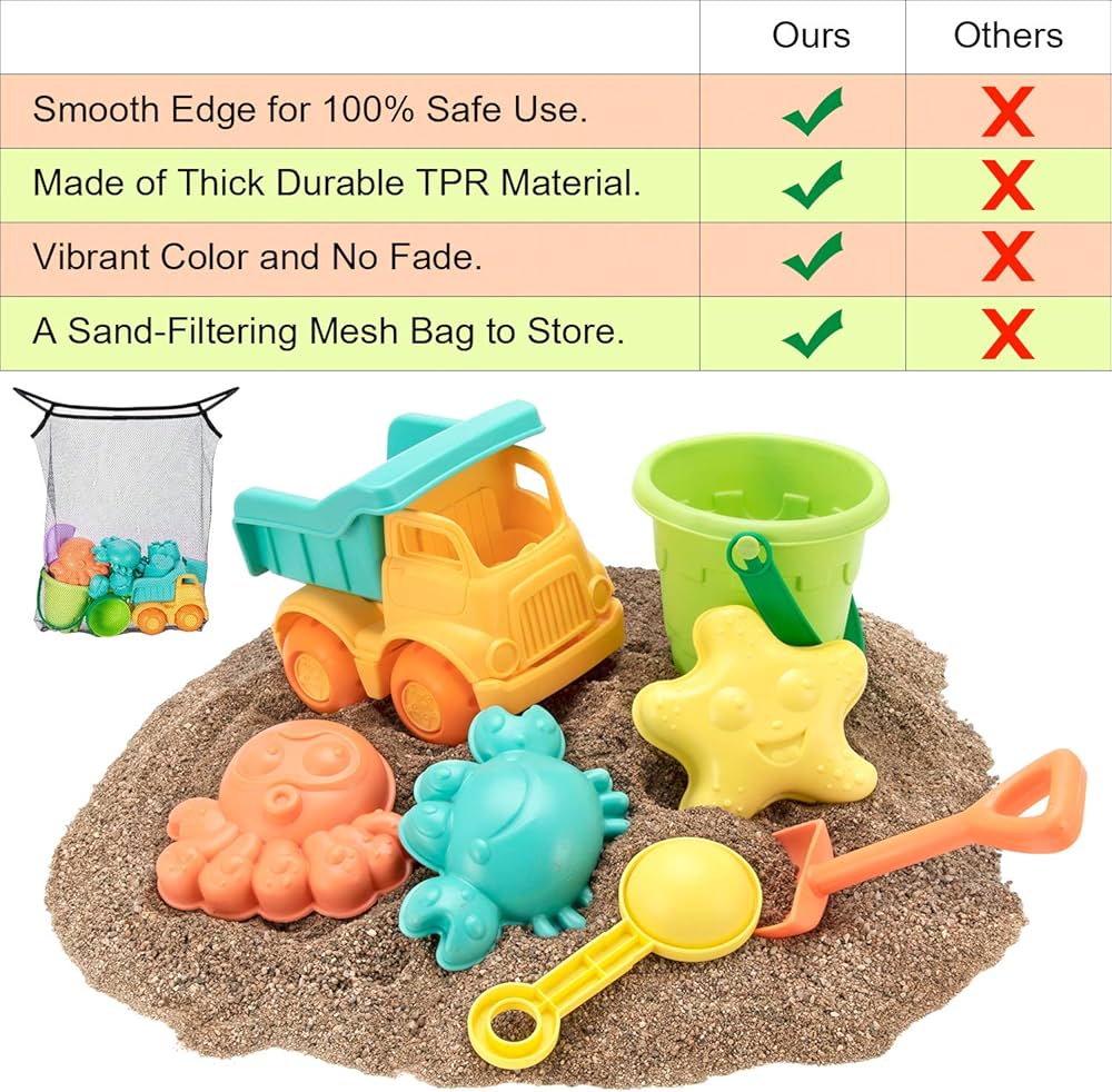 9pcs Beach Toys - Soft n Safe