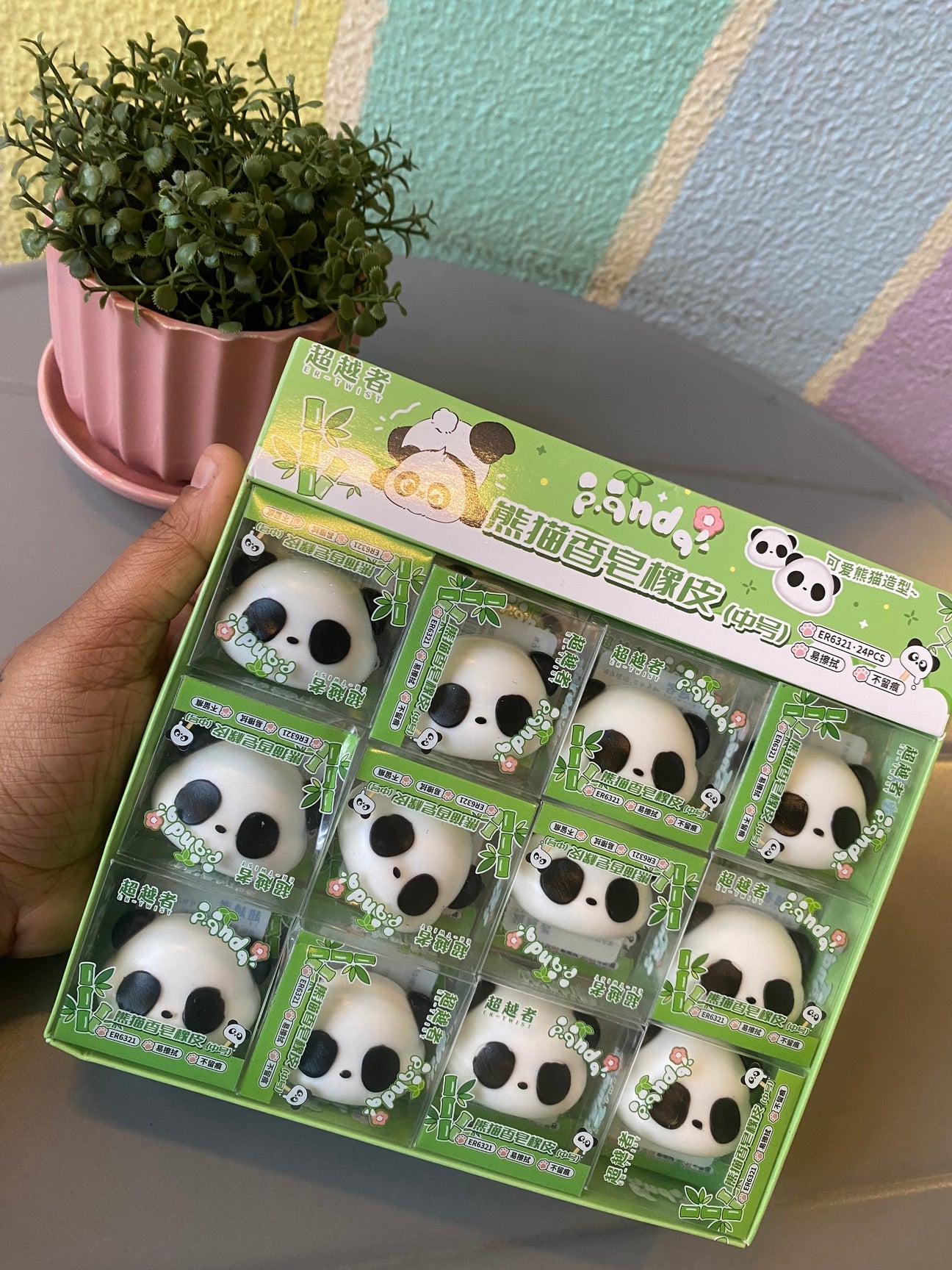 Panda Face Erasers