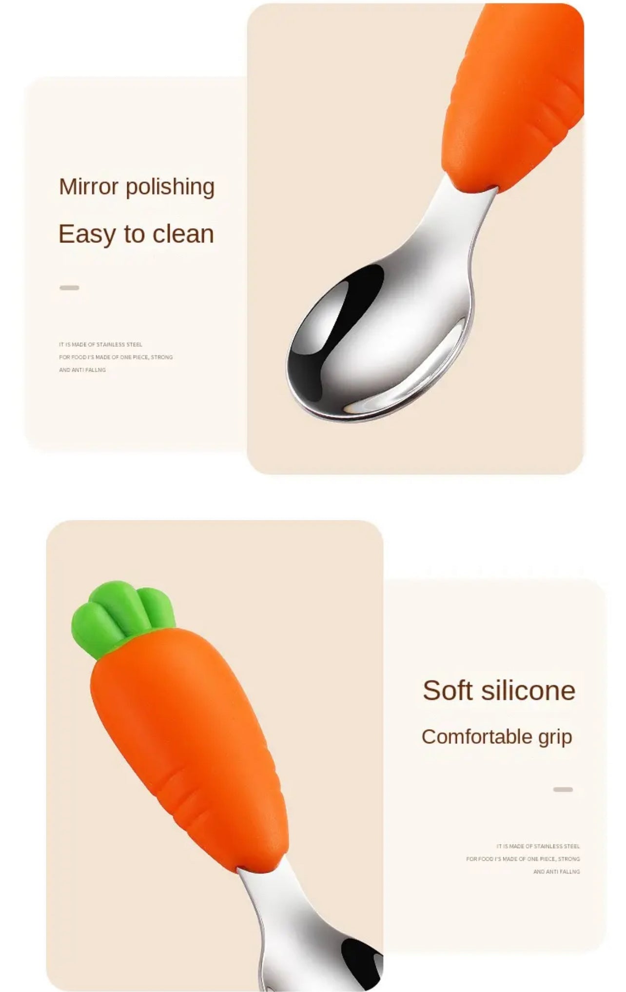 Carrot - Silicone Spoon-Fork Set