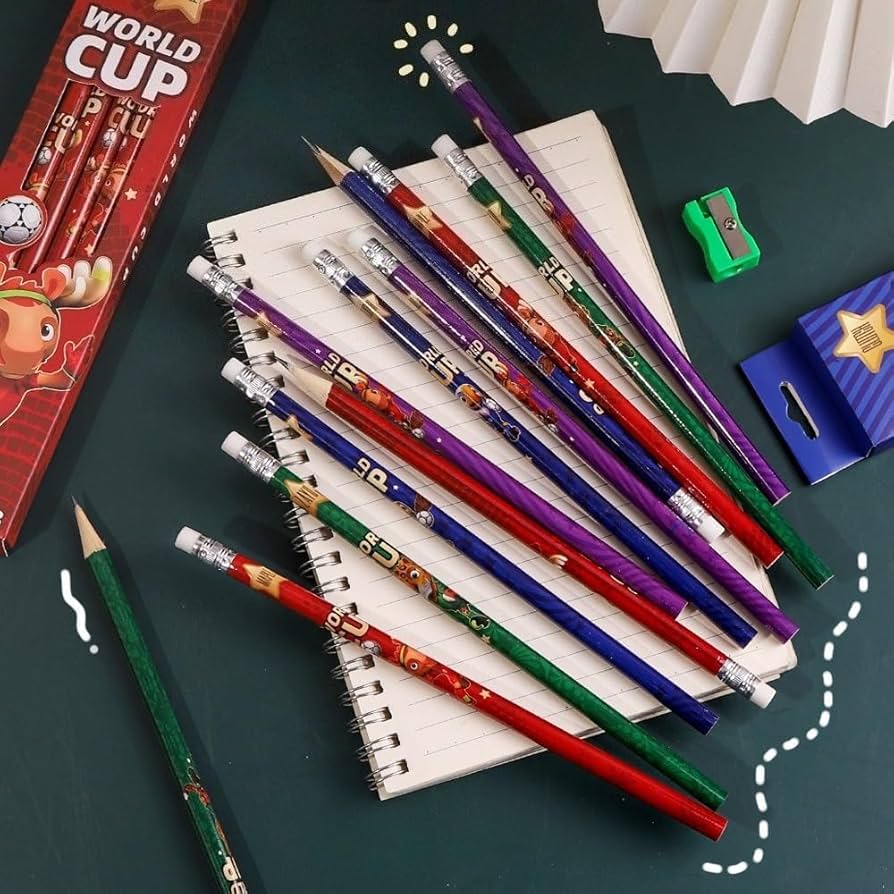 Football World Cup 2026 Pencils and Sharpener - 12pcs