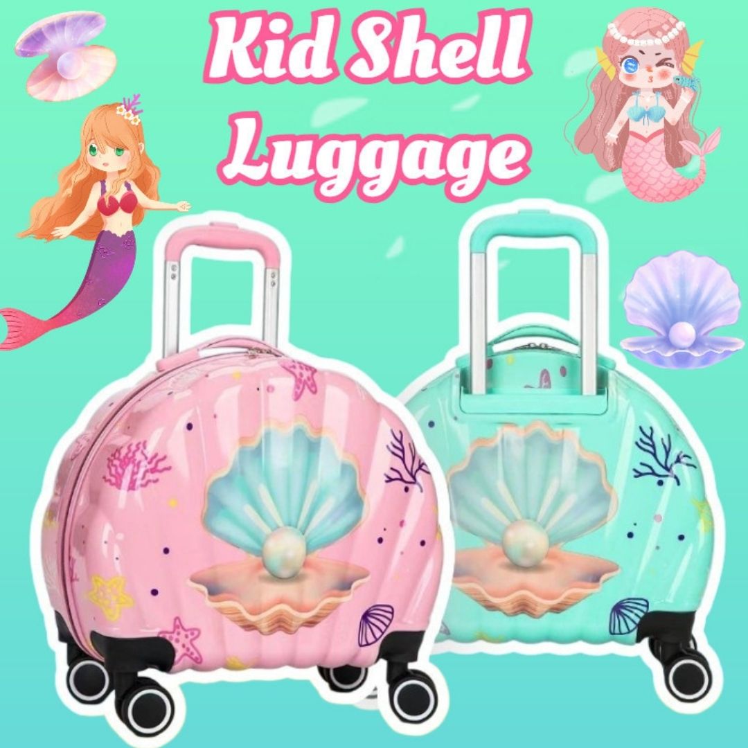 Sea Shell Shaped Trolley Bag with Vanity