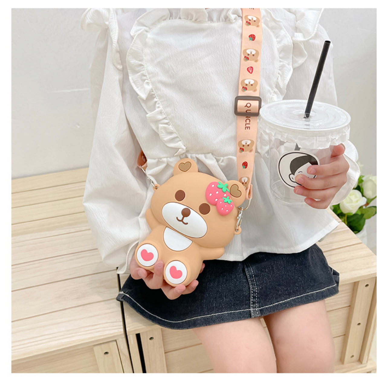 Adorable Teddy Design Sling Bag with Comb and Mirror Viaana Kids