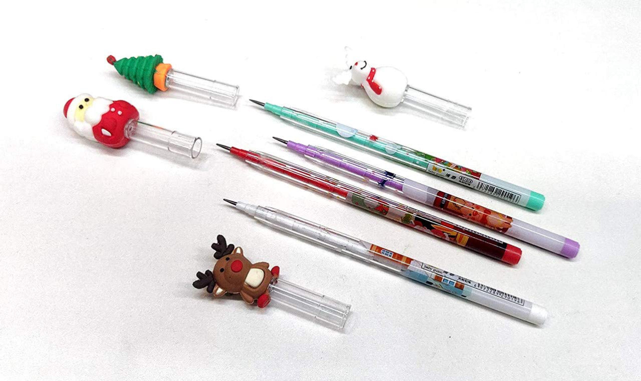 Christmas Design Silicone Pencils (Pack of 4)