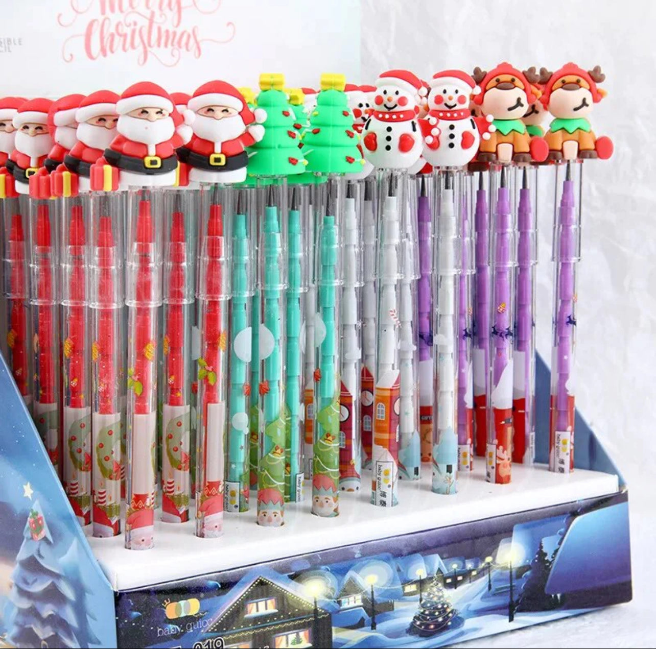 Christmas Design Silicone Pencils (Pack of 4)
