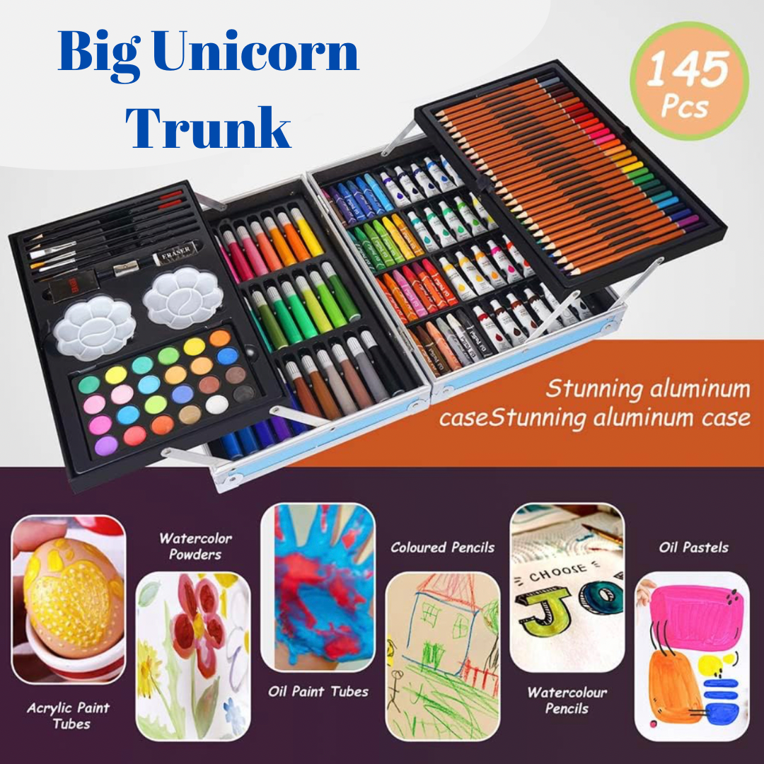 Unicorn Theme 145pcs Art Painting Trunk for Kids & Adults