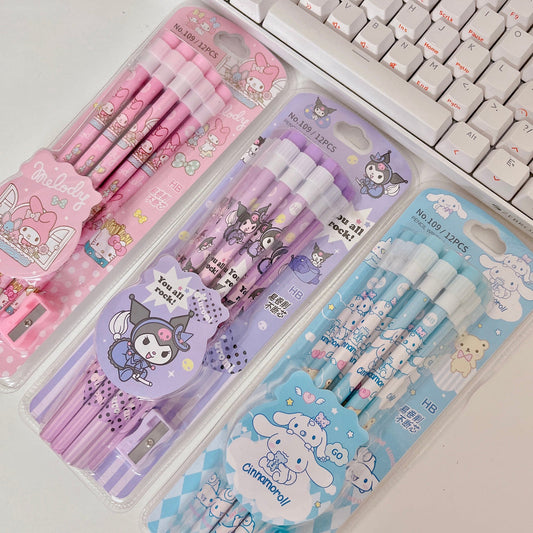 Sanrio Character Pencil Set | 12pcs