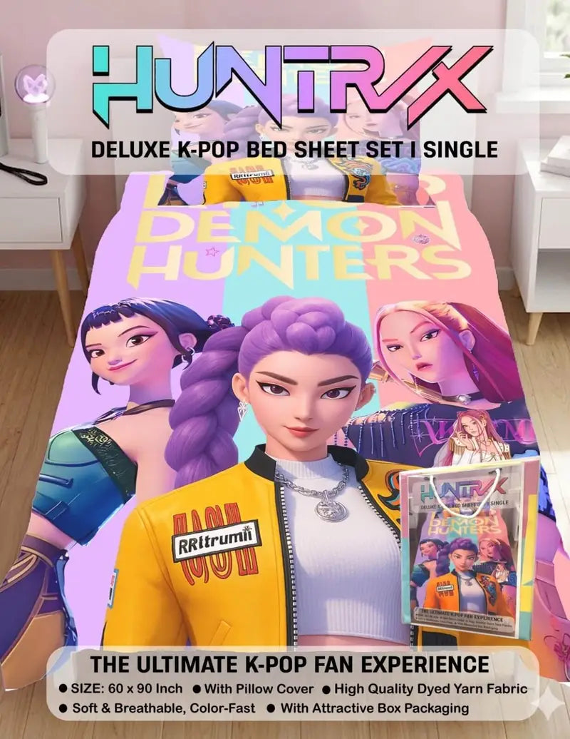 K-Pop - Single Bed Sheet with Pillow Cover