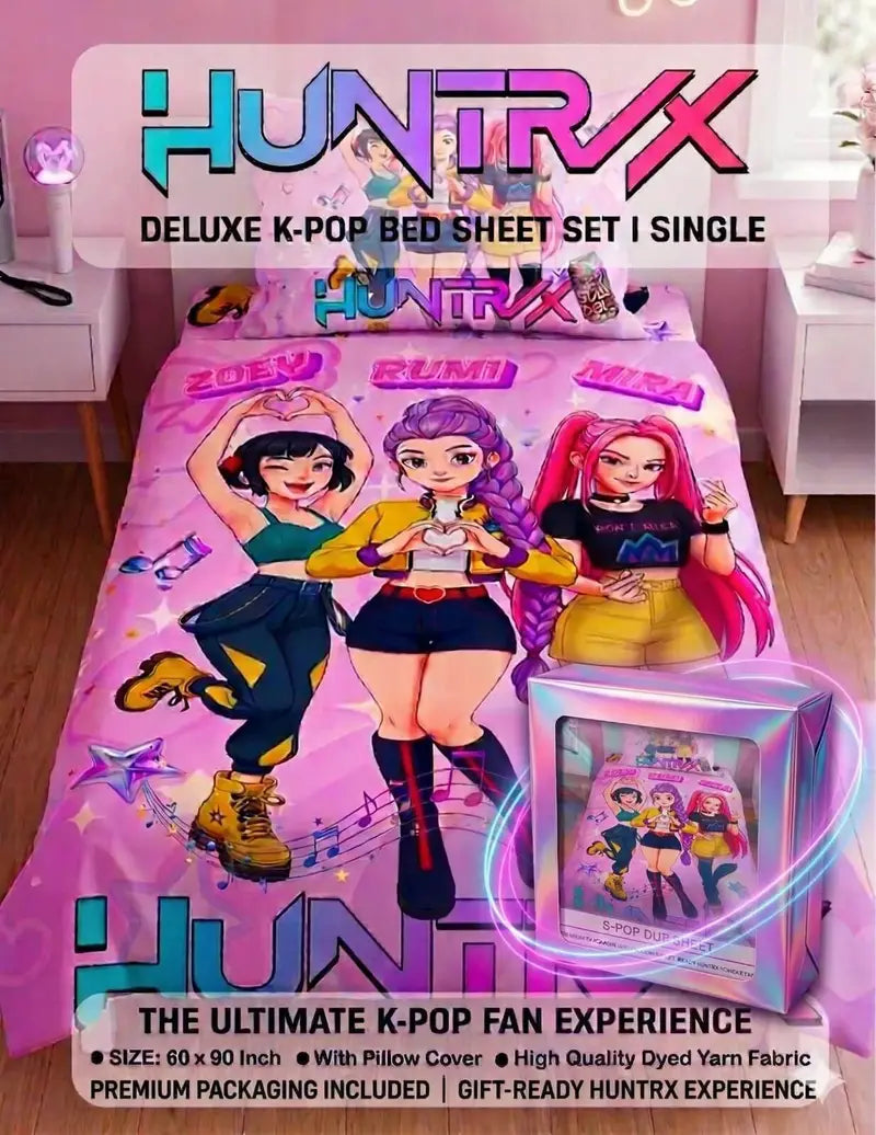 K-Pop - Single Bed Sheet with Pillow Cover