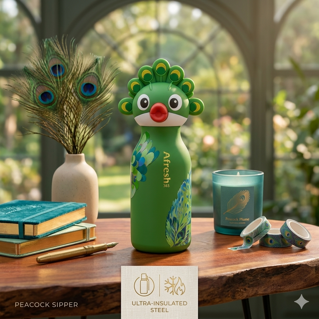 Afresh - Peacock Insulated 3D Bottle