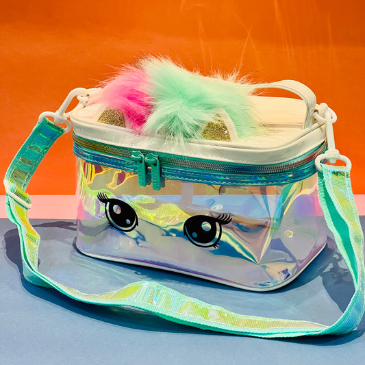 Luxury Holographic Unicorn Cosmetic/Utility Bag with Sling