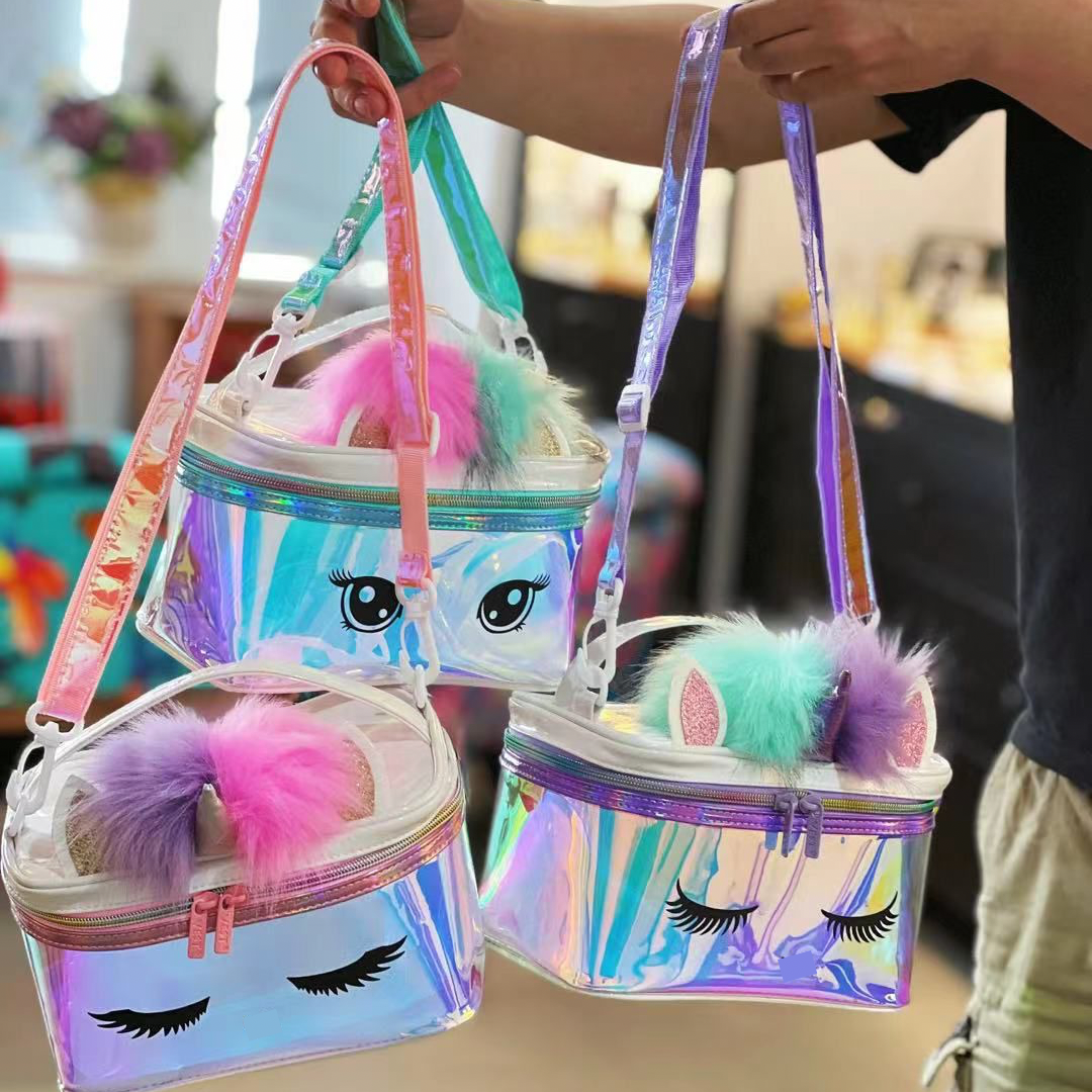 Luxury Holographic Unicorn Cosmetic/Utility Bag with Sling