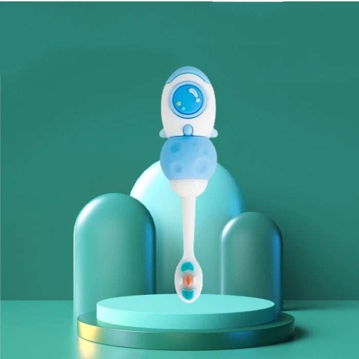 Cute 3D Baby Rocket/Robot Shape Microfiber Soft Bristles Toothbrush with Travel Case