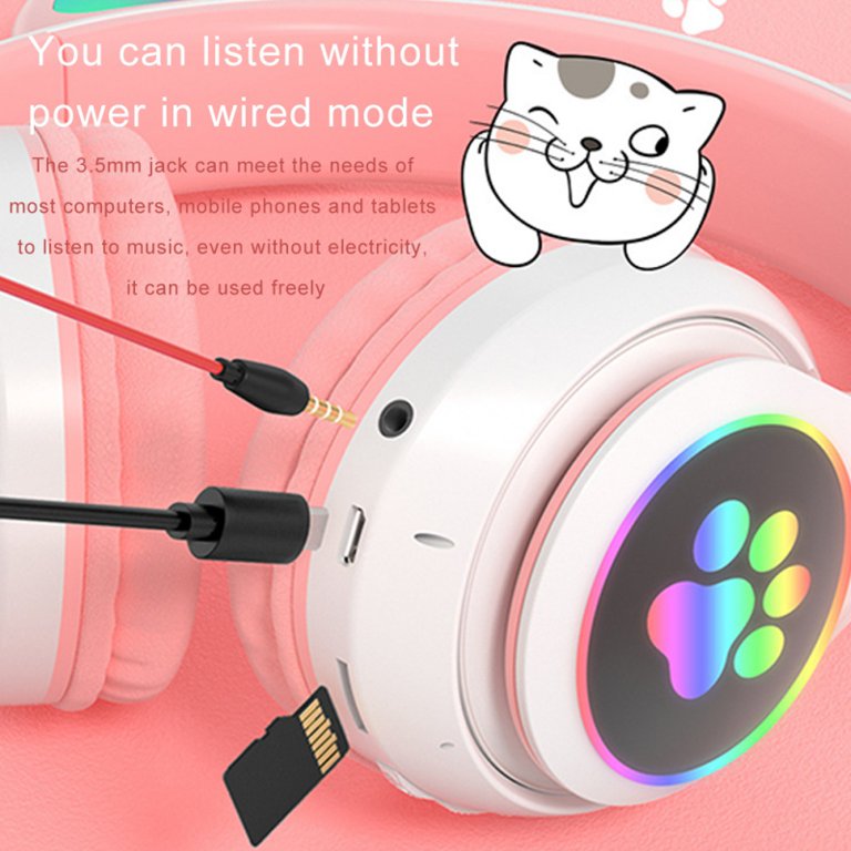 Meow Headphones with Lights - Wireless, Bluetooth