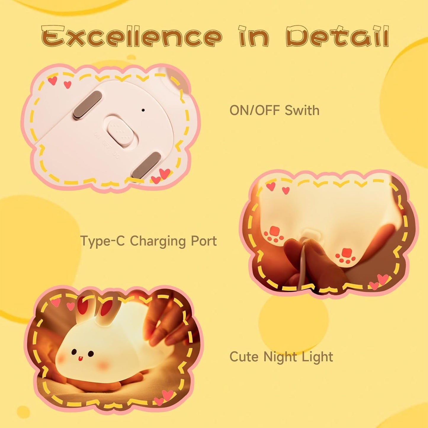 Cute Rabbit - Silicone Night Lamp